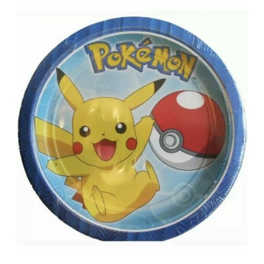 Pokemon Core Pikachu Dessert Cake Plates (2 pack) 16 plates total free ship